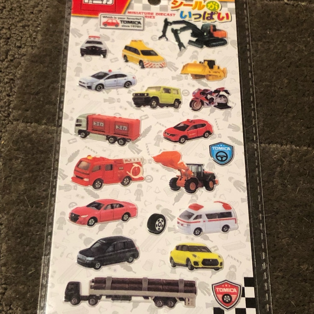 Tomica Sticker Sheet Puffy Cars Trucks Vehicles Japanese Japan Exclusive Takara